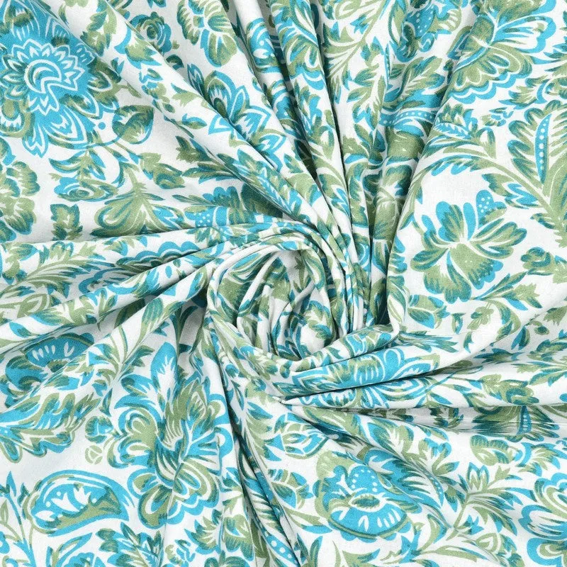 Patterna Cotton Bedsheet (Sky Blue) - 240 TC media 5