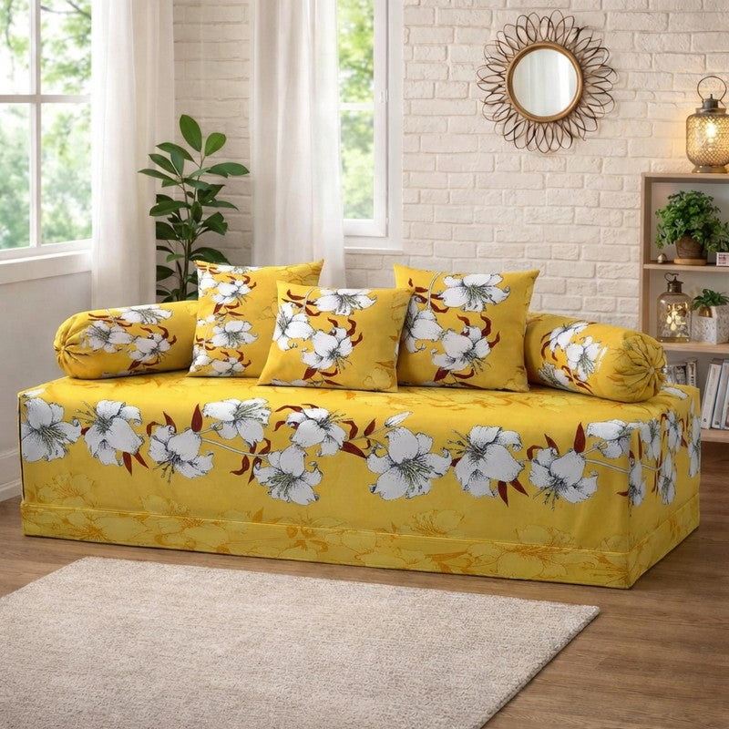 Rosyra Printed Diwan Set - Six Piece Set