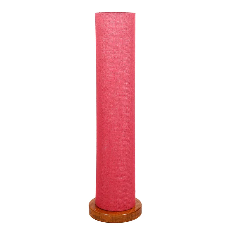 Agia Wooden Tower Floor Lamp With Jute Shade - Pink media 4