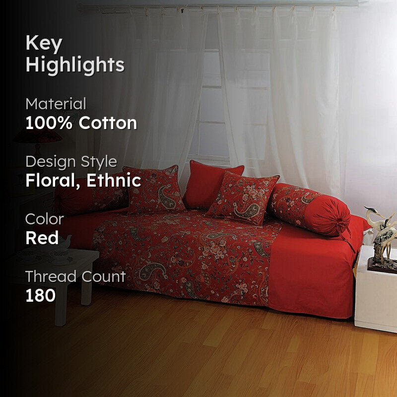 Swayam Crimson Paisley Diwan Set media 2