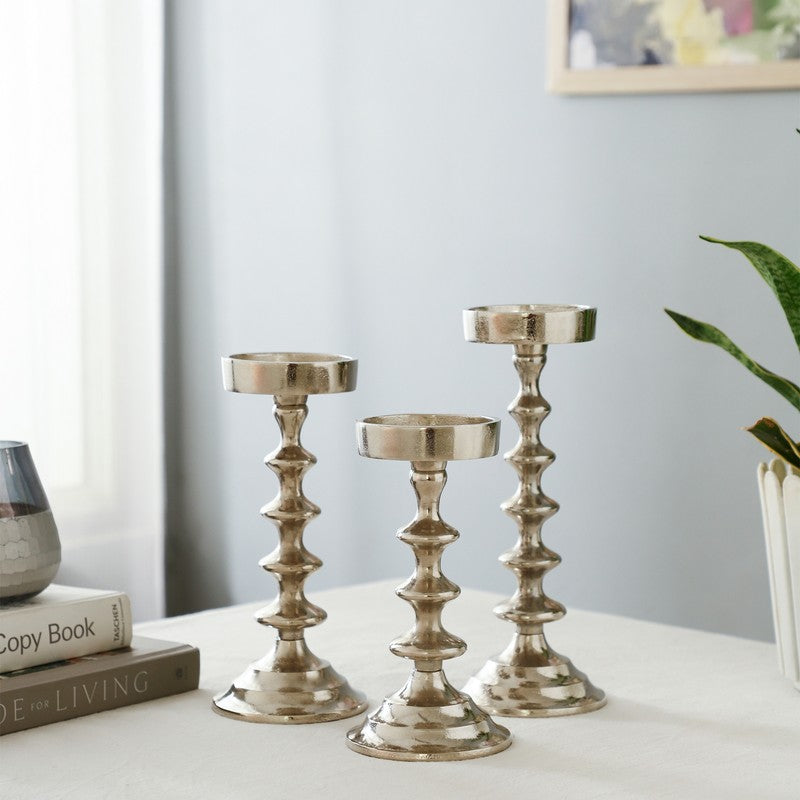 Gloya Candle Holders (Silver) - Set of Three media 3