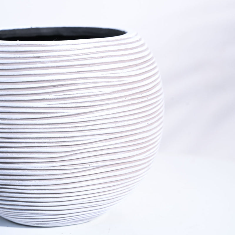 UGAOO Planter Vase Ball Rib - Ivory media 7