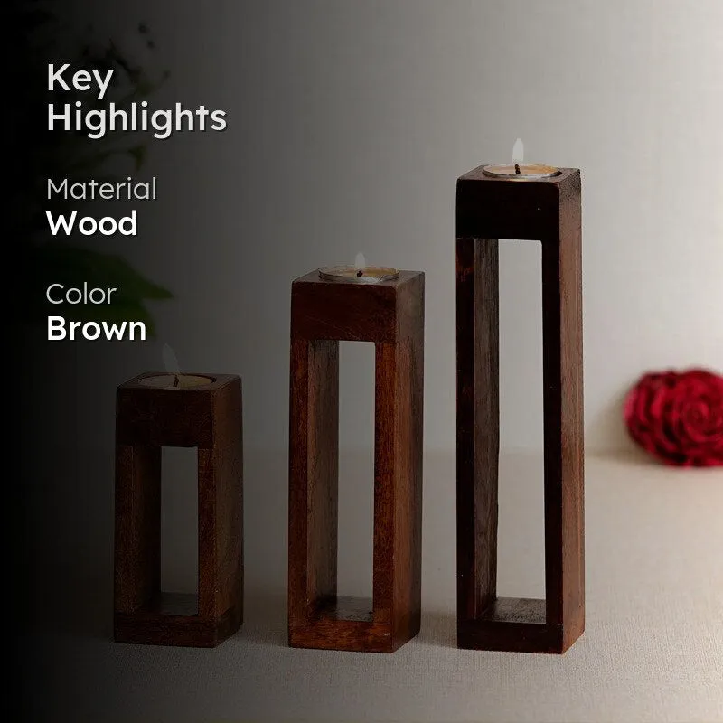 Cedar Glow Tea Light Holder - Set Of Three media 2