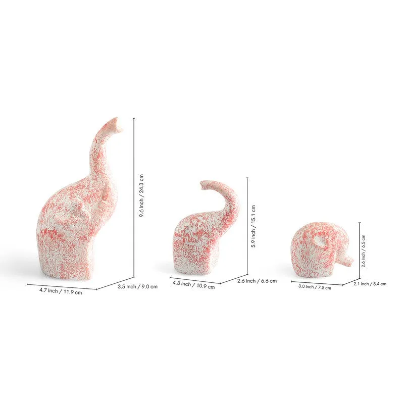 Elephant Trio Ceramic Handpainted Showpiece - Set Of Three media 7