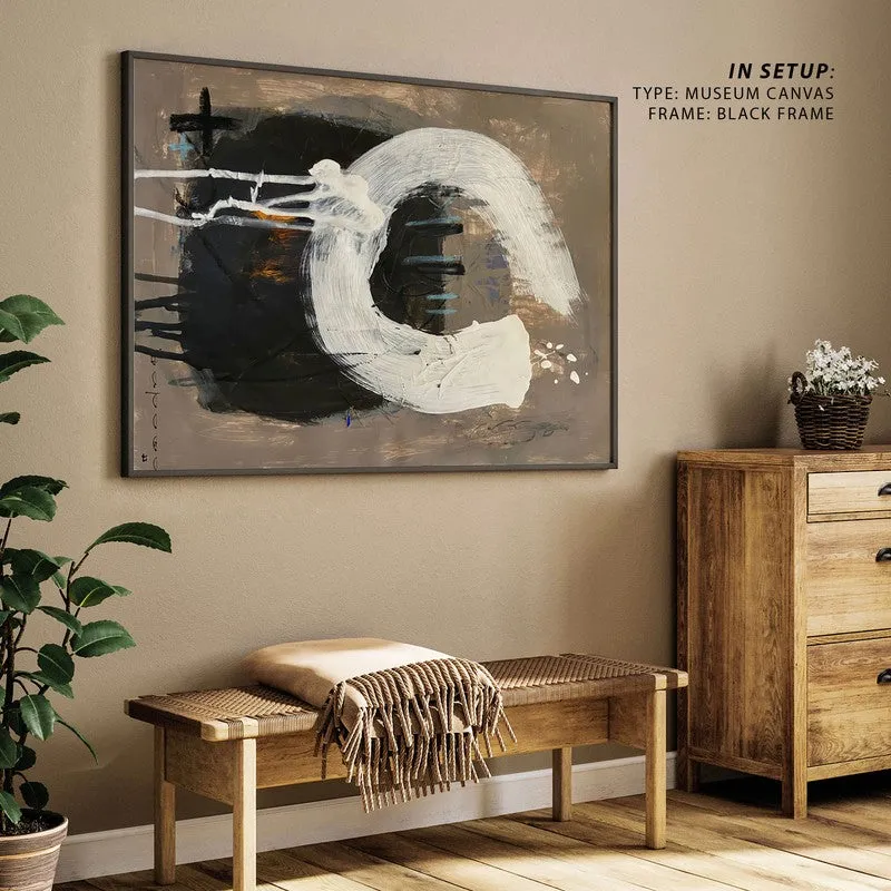 Fresh Start Abstract Canvas Painting - Brown - Black Frame media 5