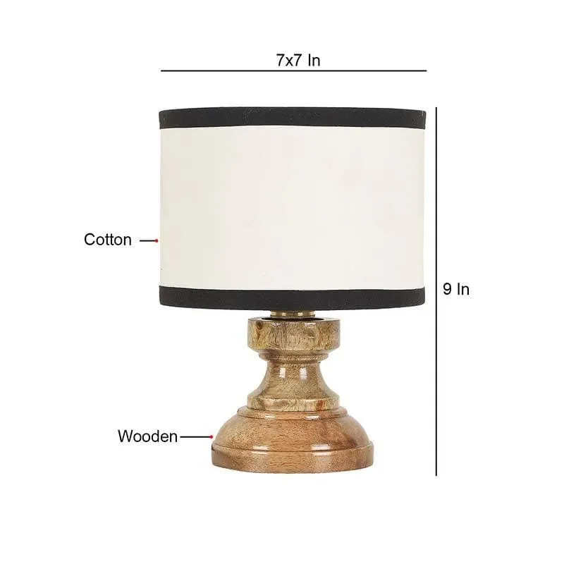 Striped Drum Fabric Table Lamp - Black,White media 5