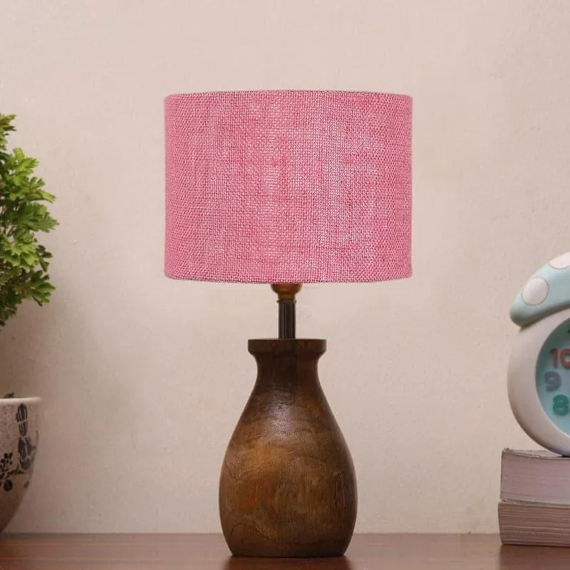 Sheldo Mista Fabric Table Lamp - Pink,Brown media 3