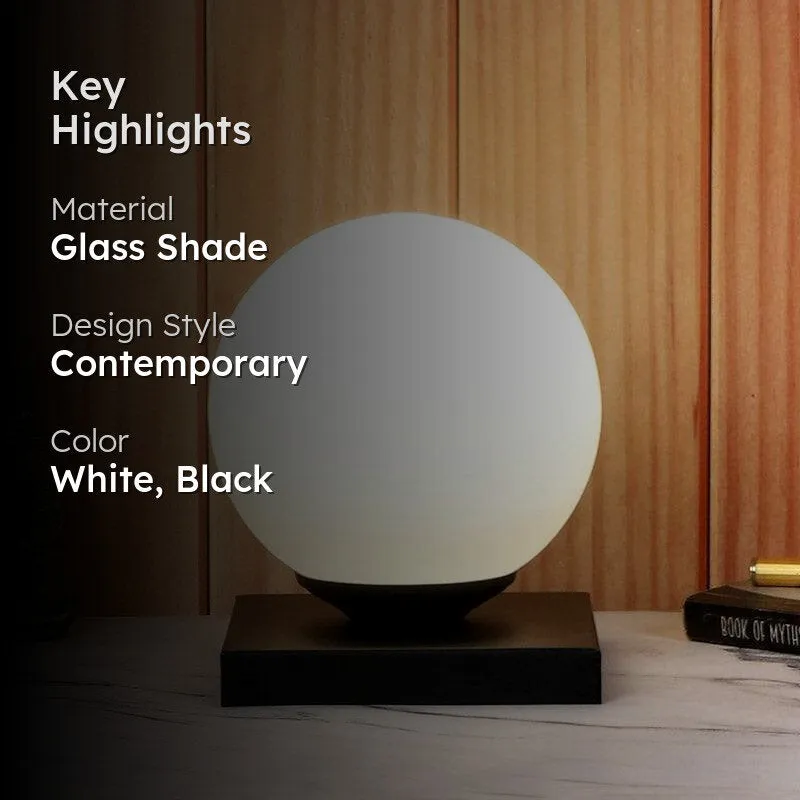 Togo Milla Moon LED Glass Table Lamp - White,Black media 2