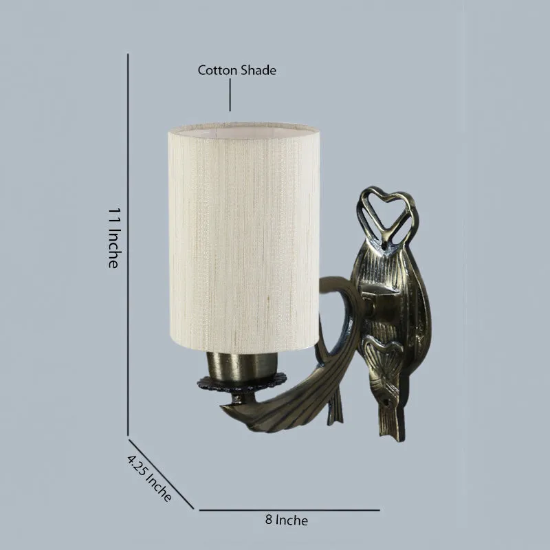 Love Gleam Atva Cylindrical Fabric & Metal Wall Lamp - Off White media 5