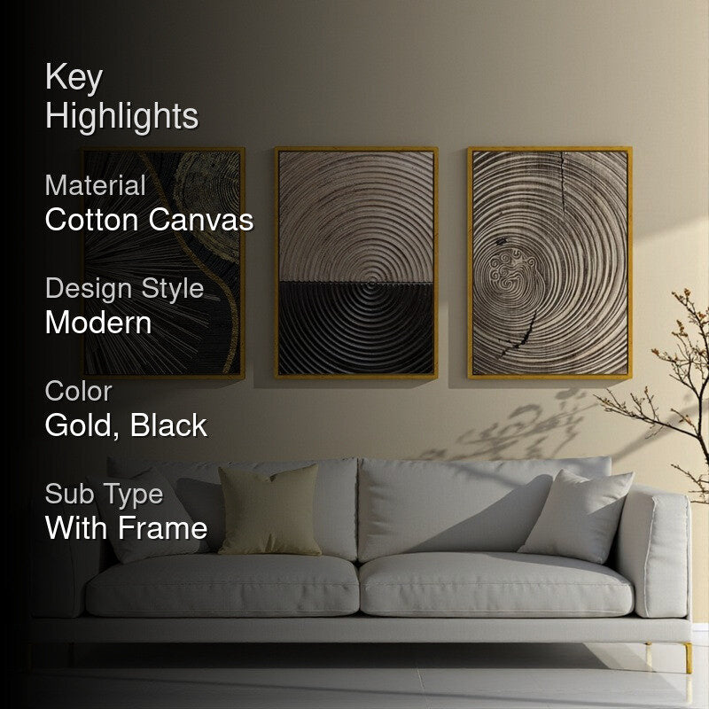 Silvanna Abstract Cotton Canvas Wall Art - Set Of Three media 2