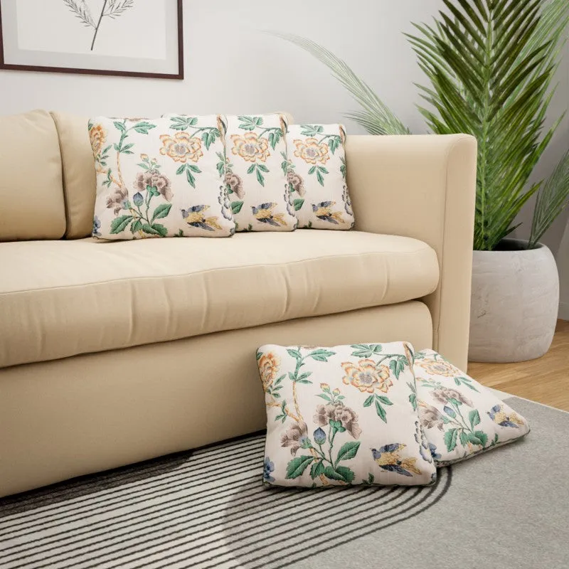 Floral Driftwood Cotton Cushion Covers - Set Of Five media 4