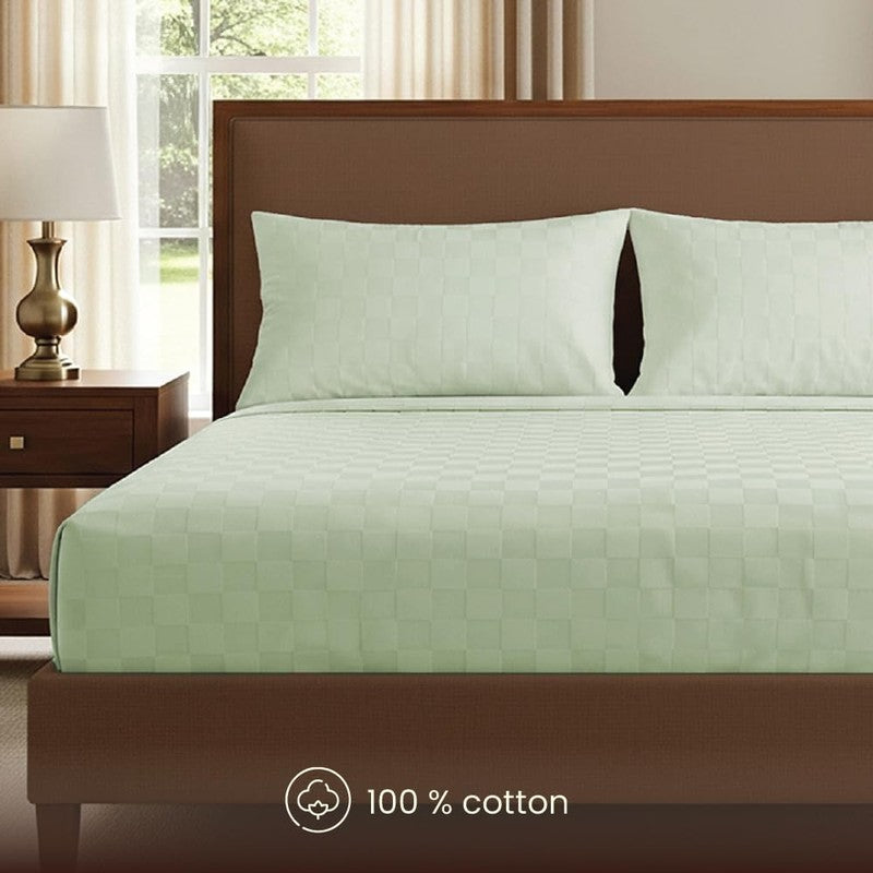 Urban Space Pastel Bliss Cotton Bedsheet (Mint) - 300 TC media 4