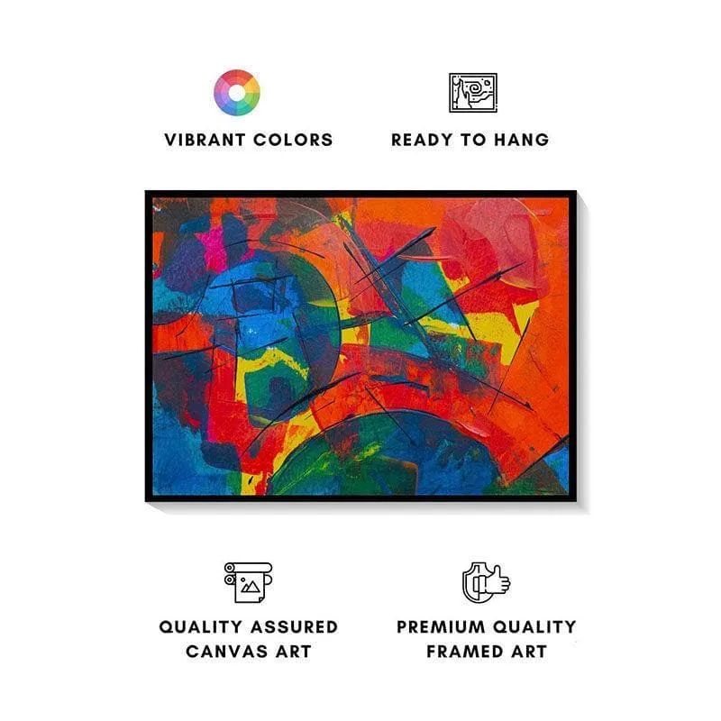 Colors Of Abstract Canvas Wall Painting - Black Frame media 4