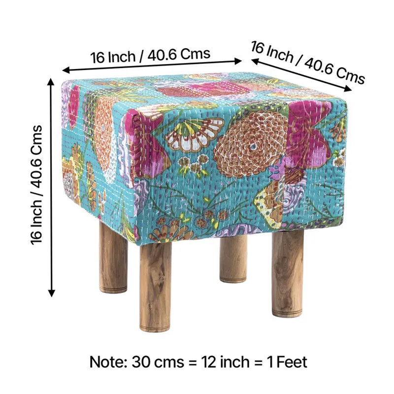 Rrixon Acacia Wooden Ottomans (Multicolor) - Set Of Two media 10