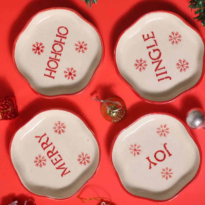 Emerald HO HO Ceramic Platter - Set of Four media 1