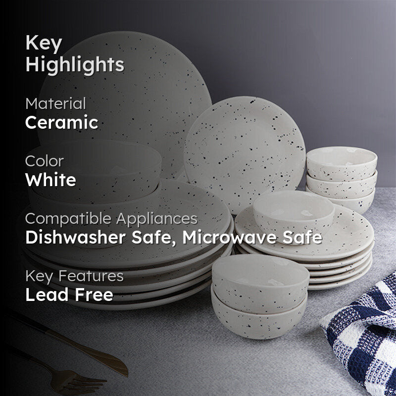 Speckle Ceramic Dinner Set - 20 Piece Set media 2