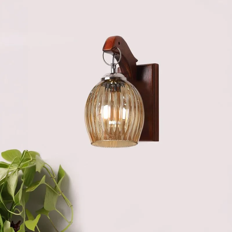 Warm Amber Decorative Glass Wall Lamp media 3