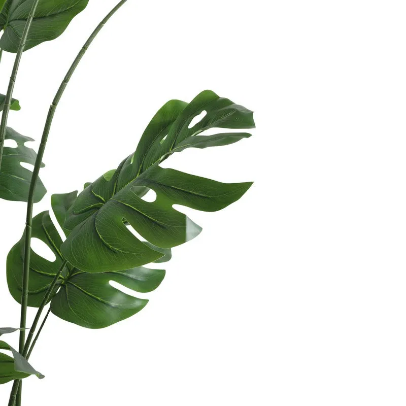 Artificial Monstera Plant With Black Plastic Pot - 6 ft media 6