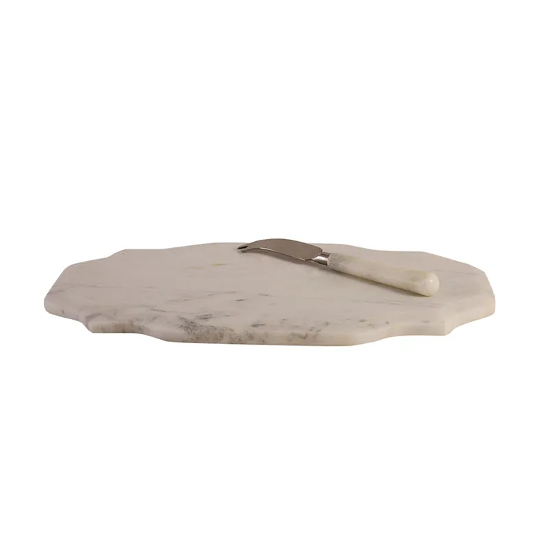 Bergamo Marble Platter With Knife - Two Piece Set media 4