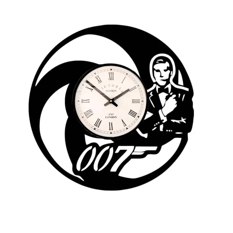 007 Steel Analog Wall Clock - Black media 4