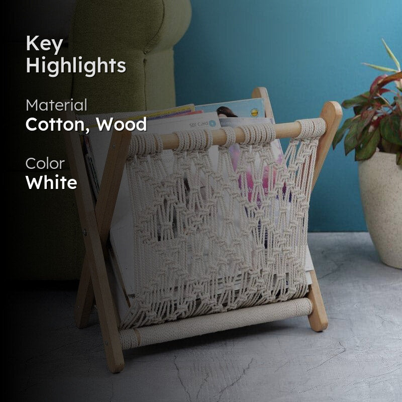 Efa Macrame Magazine Holder media 2