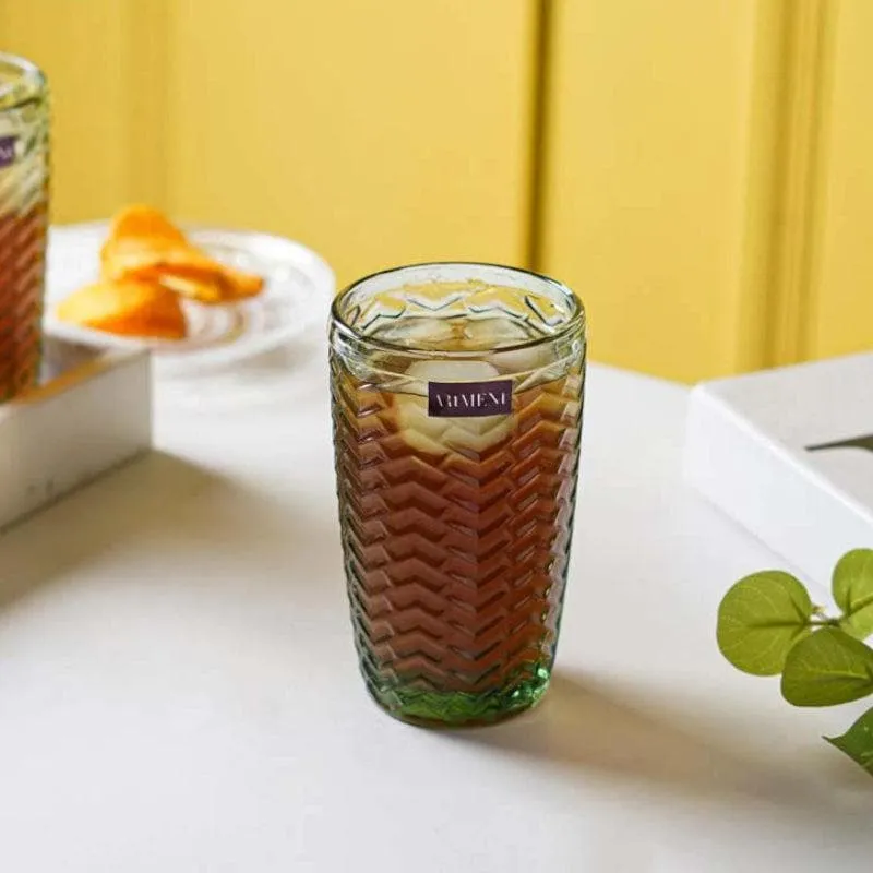 Chevs Tall Glass (Green) (390 ml ) - Set Of Four media 4