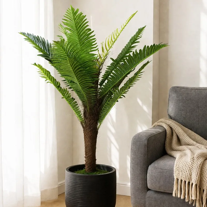 Pure Verde Palm Artificial Plant With Black Plastic Pot - 89 cm (2.9 ft) media 4