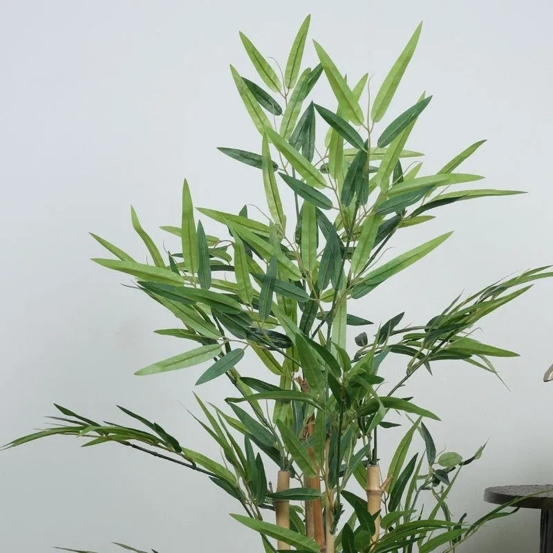 Artificial Bamboo Plant With Black Fiber Pot - 3 Feet media 5