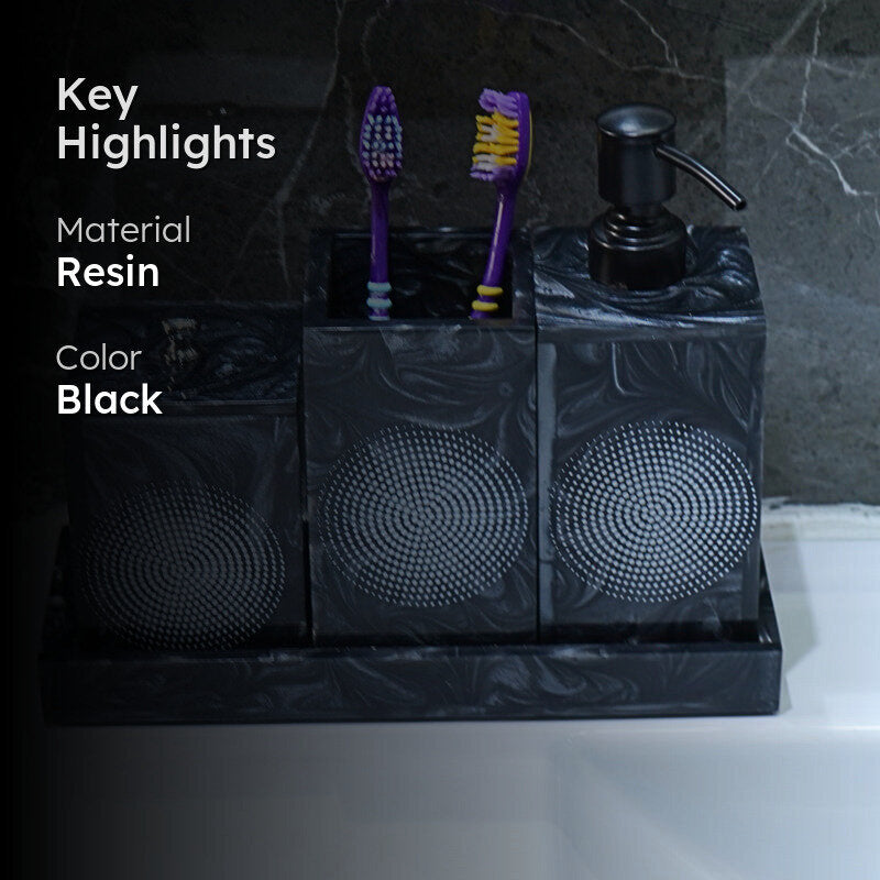 Tasya Resin Bathroom Set - Four Piece Set media 2