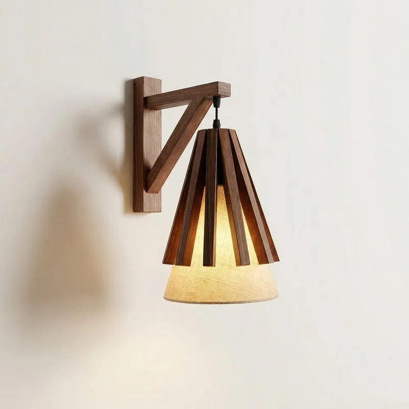 StripePulse Wooden Wall Lamp - Brown media 6