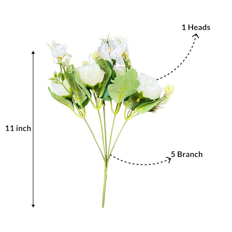 Whisper Rose Artificial Flower (White) - Set Of Two media 10