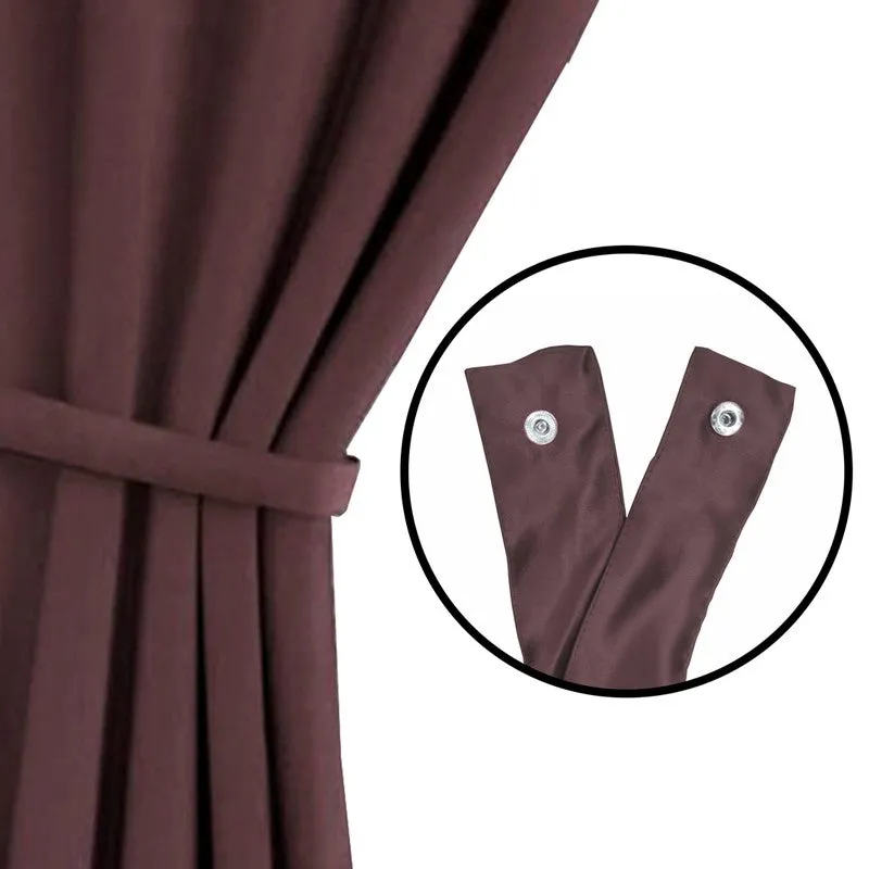 Aurelin Solid Curtains (Brown) - Set Of Two media 5