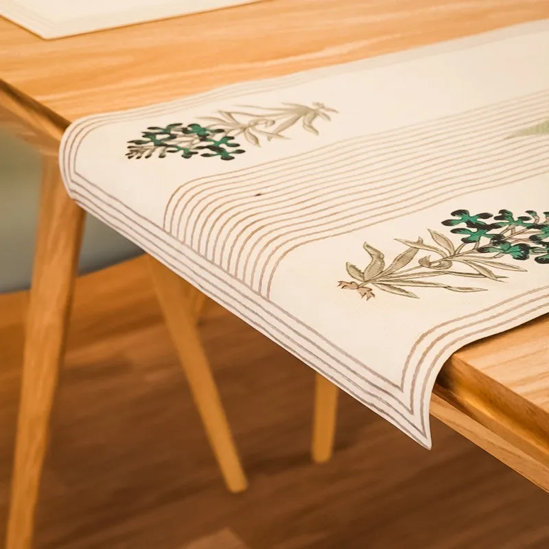 Bloomscape Cotton Table Linen Set (Blue) - Seven Piece Set media 5