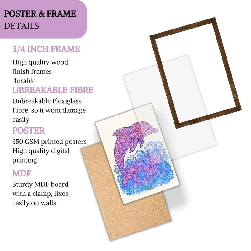 Aqua Bliss Paper Wall Painting With Frame - Brown media 7