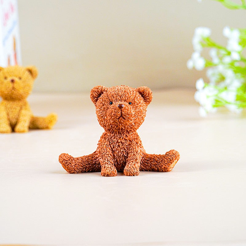 Cuddle Pals Decorative Bears Showpieces (Brown,yellow) - Set Of Two media 5