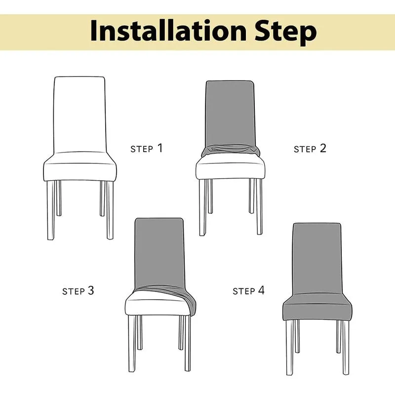 Elvra Classic Chair Cover(Beige) - Set Of Four - 5