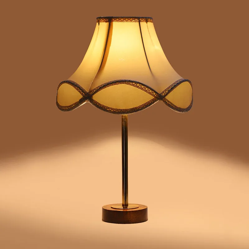 Valencia Arc Rodin Wooden Table Lamp - OffWhite,Gold,Brown media 6