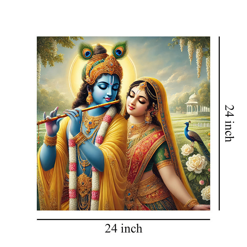 Radha Krishna Poly Canvas Wall Painting media 8