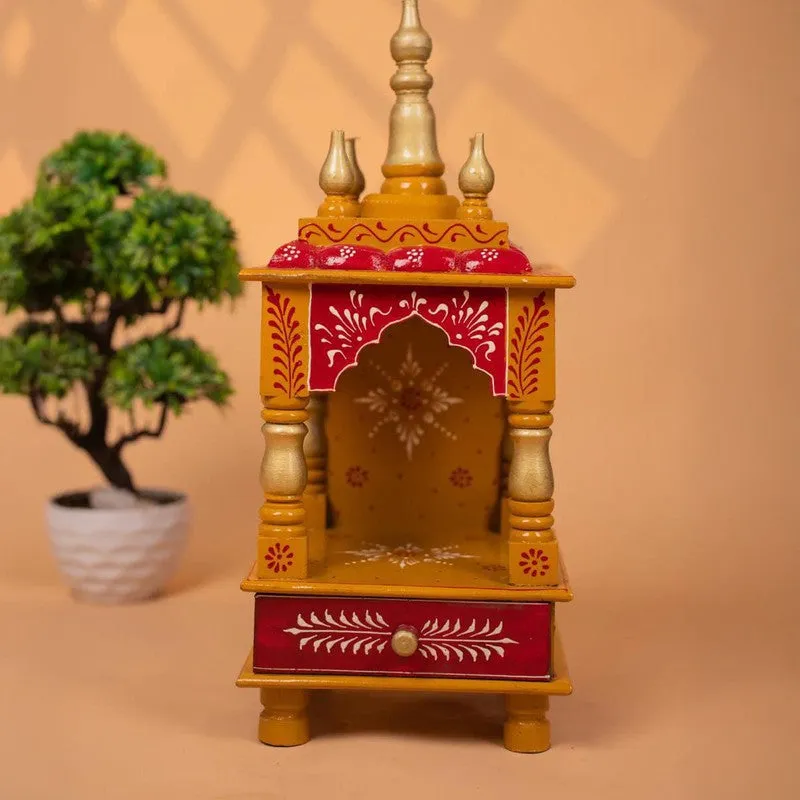 DevLok Handcrafted Wooden Mandir - Gold media 4