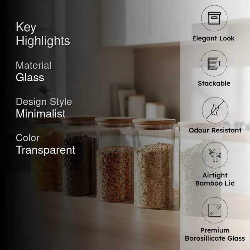 Jarco Glass Jar (1000 mL Each) - Set Of Five - 2