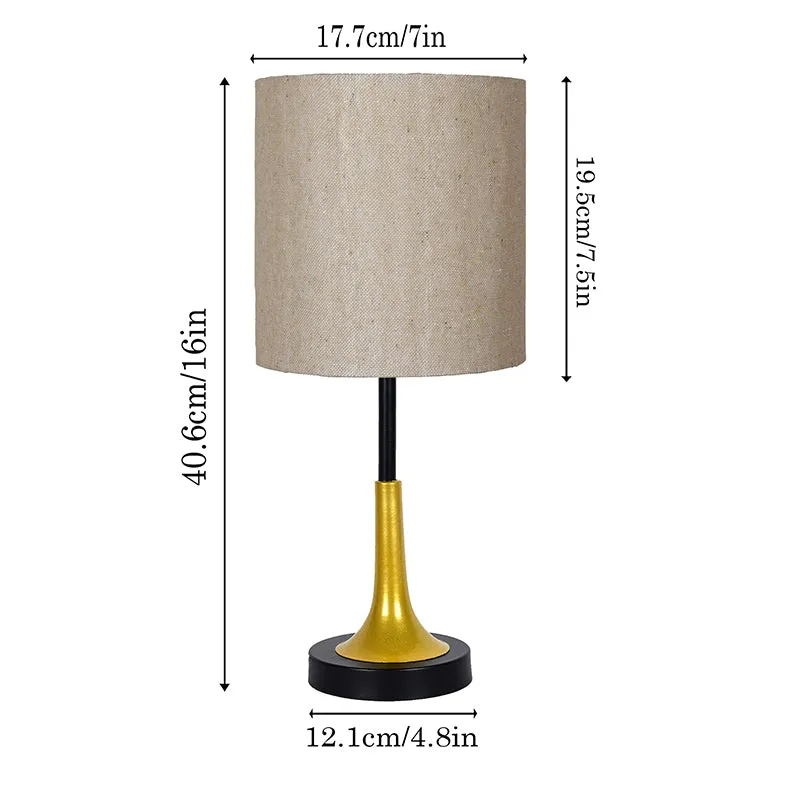 Arialla Drum Metal Table Lamp - Grey,Gold,Black media 5