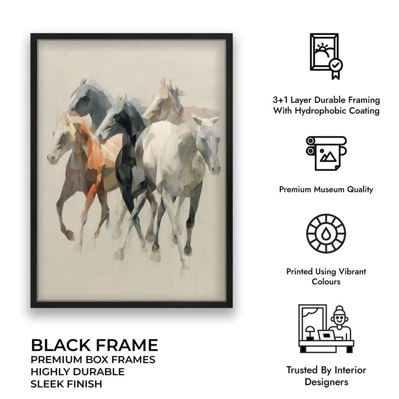 Horse of the Wind Wall Painting With Black Frame media 10