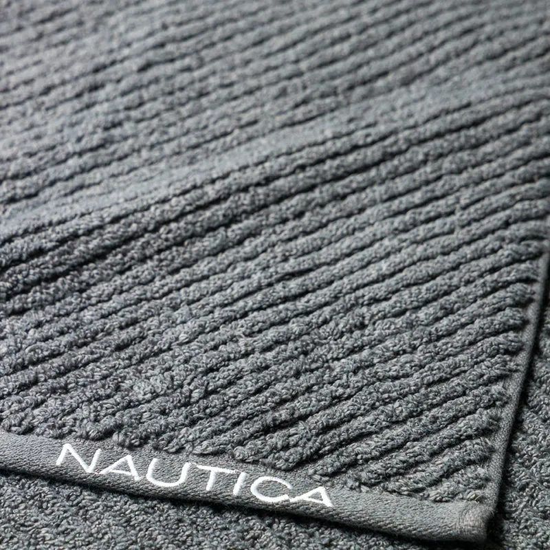 Nautica Riviera Soft Cotton Bath Towel (Dark Grey) - Set Of Two media 6