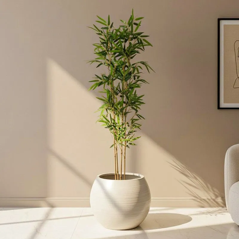 Petaluxe Artificial Bamboo Plant With Black Plastic Pot - 5.1 Feet media 1