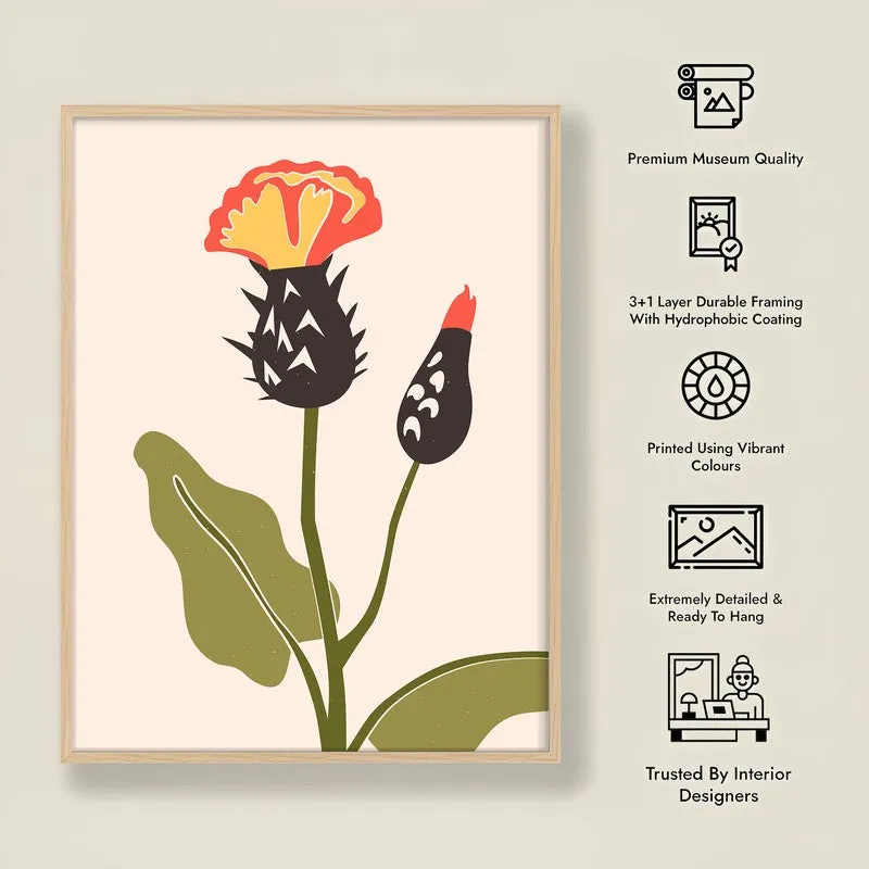 Floral Symphony Archival Canvas Wall Art - Natural Brown Frame media 8