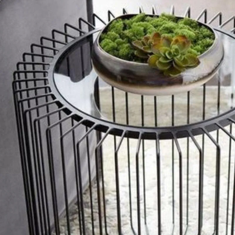 Curator's Arc Metal Accent Table with Marble Top media 3