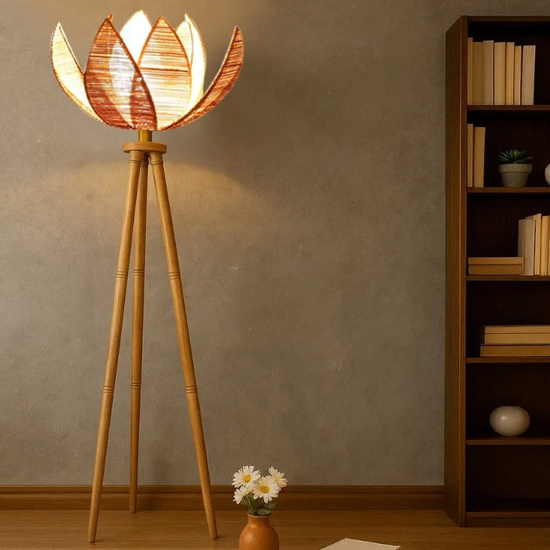 Padme Tripod Wooden Floor Lamp media 1