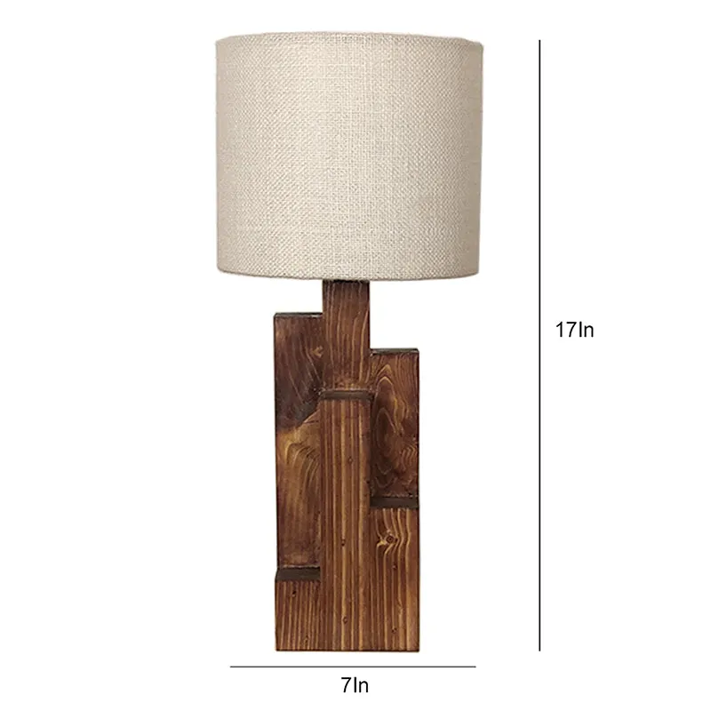 Jentique Jute Table Lamp - Brown,Beige media 5