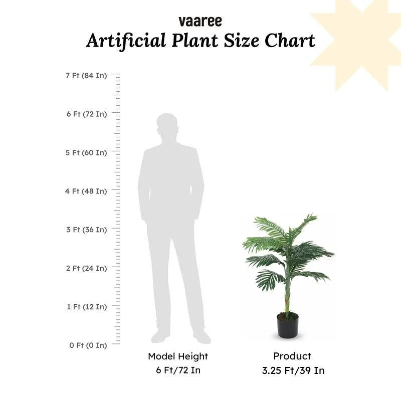 Faux Tropic Areca Palm With Black Plastic Pot - 3.28 ft media 6