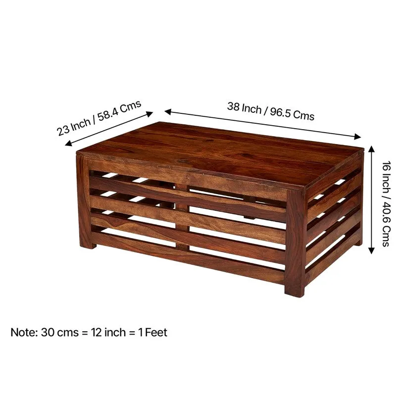 Cenrox Sheesham Wooden Center Table - Dark Brown media 11